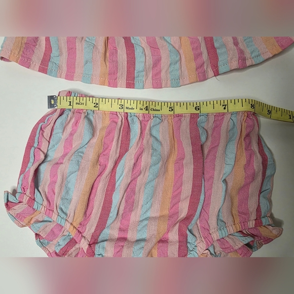 NWT Okie Dokie 9M Girls 2 Piece Set - Pink Multi-Stripes - Tank and Shorts - Picture 13 of 13